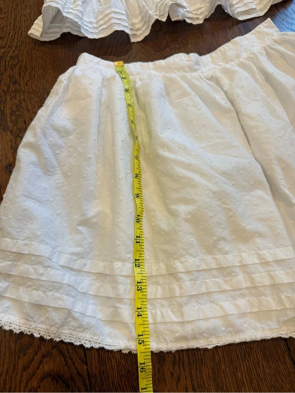 Janie and Jack Girls 14 White Swiss Dot Pintuck 2-Piece Skirt Set